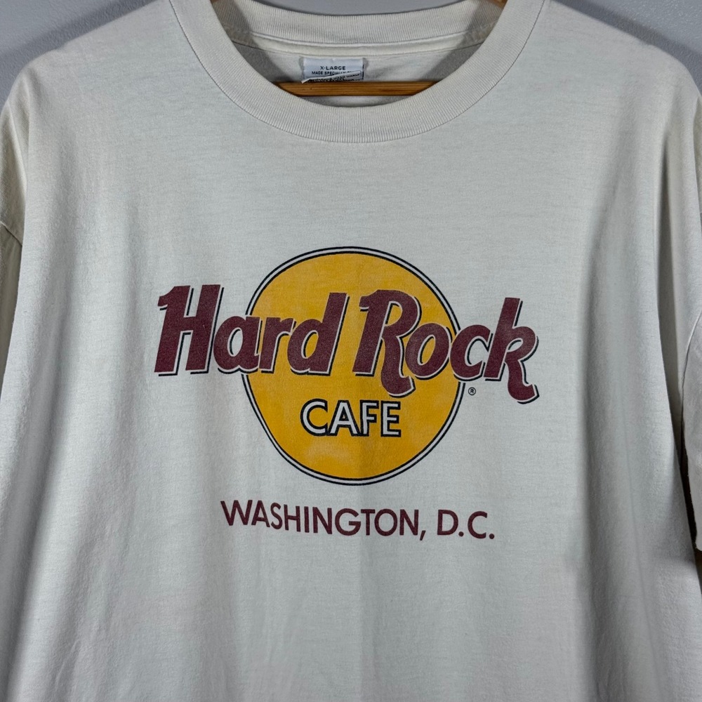 Hard Rock Cafe Vintage Washington DC Graphic T-Shirt White XL - Picture 7 of 7